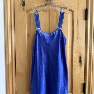 Morgan Taylor Blue Nightgown with Floral Embroidery